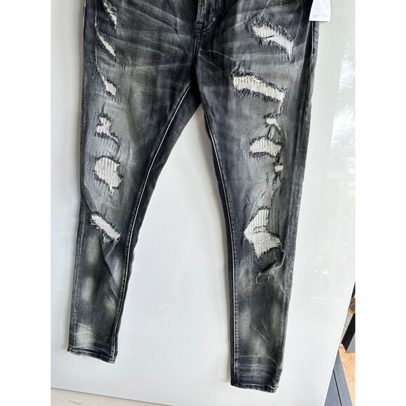 NWT $238 PRPS MEN'S JEANS 32  CAyenne RIPPED DESTROYED SUPER SKINNY BLACK - Picture 9 of 16